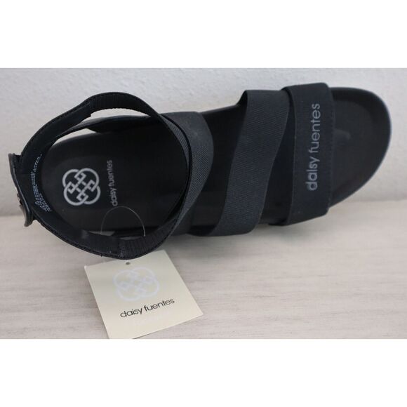 Daisy Fuentes DF215001 Women's Sz 9M Black Maya Open Toe Strappy Sandals - Picture 6 of 10